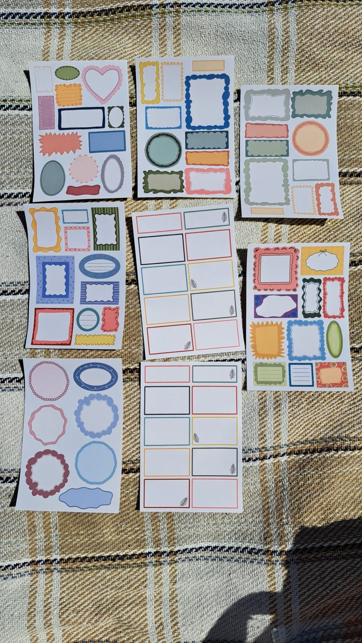 Sticker sheet pack - 8 label sticker sheets