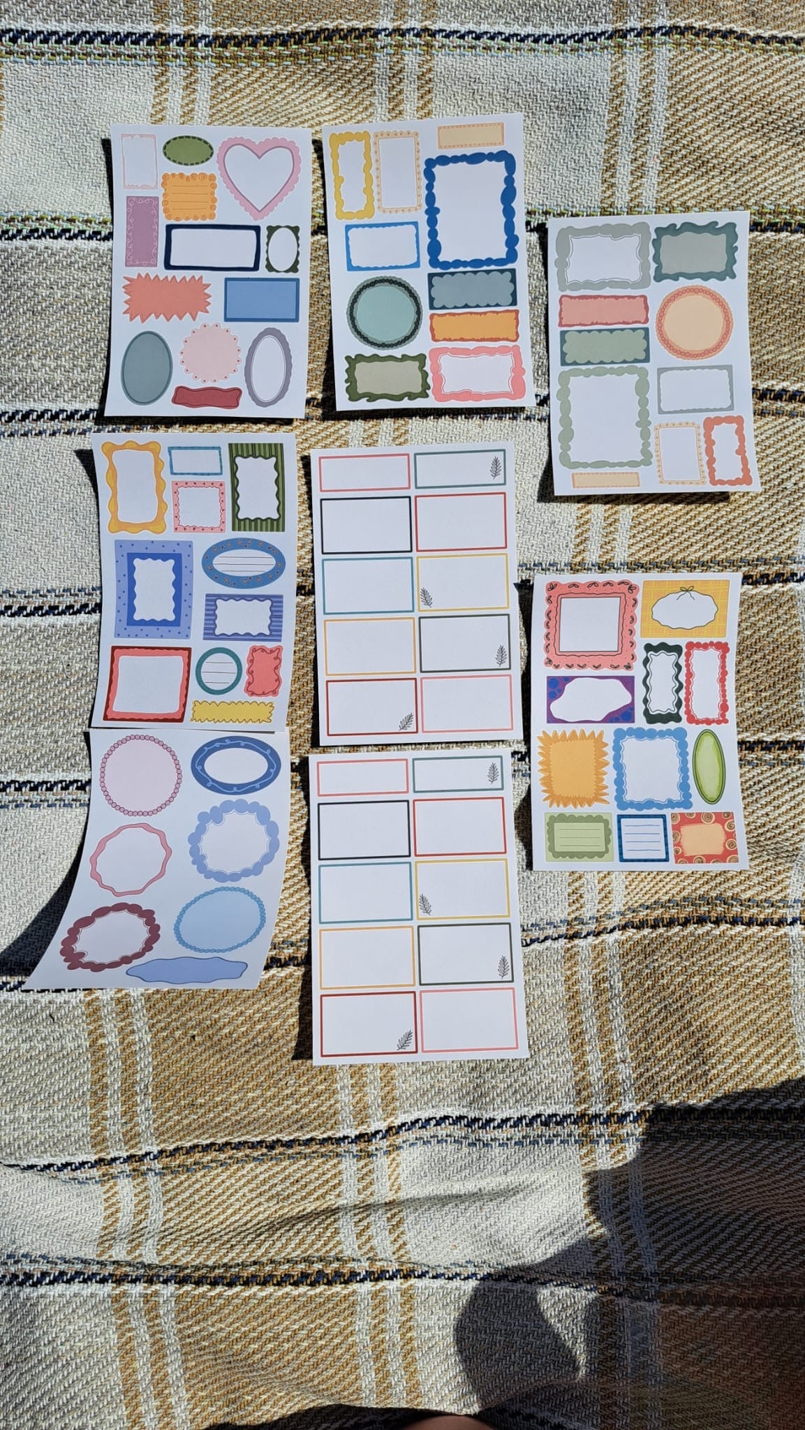 Sticker sheet pack - 8 label sticker sheets
