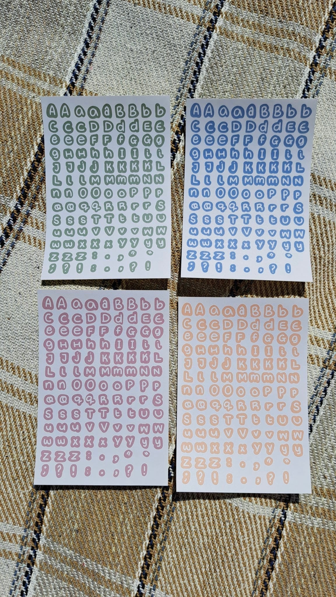 Sticker sheet pack - 4 alphabet sticker sheets