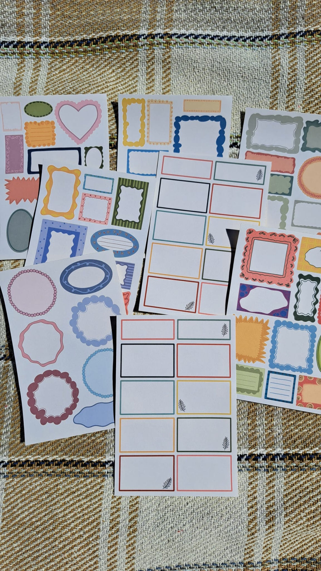 Sticker sheet pack - 8 label sticker sheets