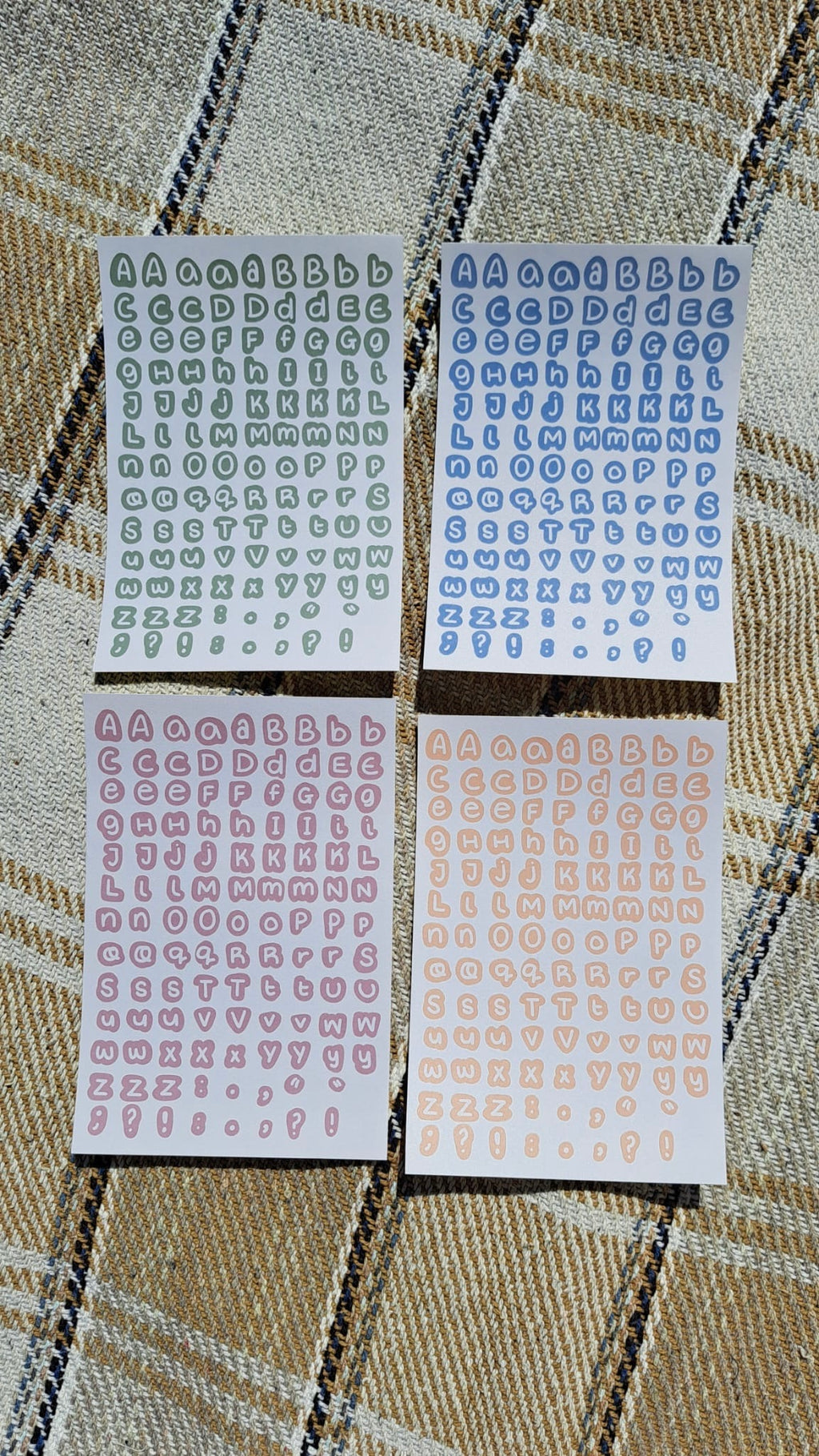 Sticker sheet pack - 4 alphabet sticker sheets