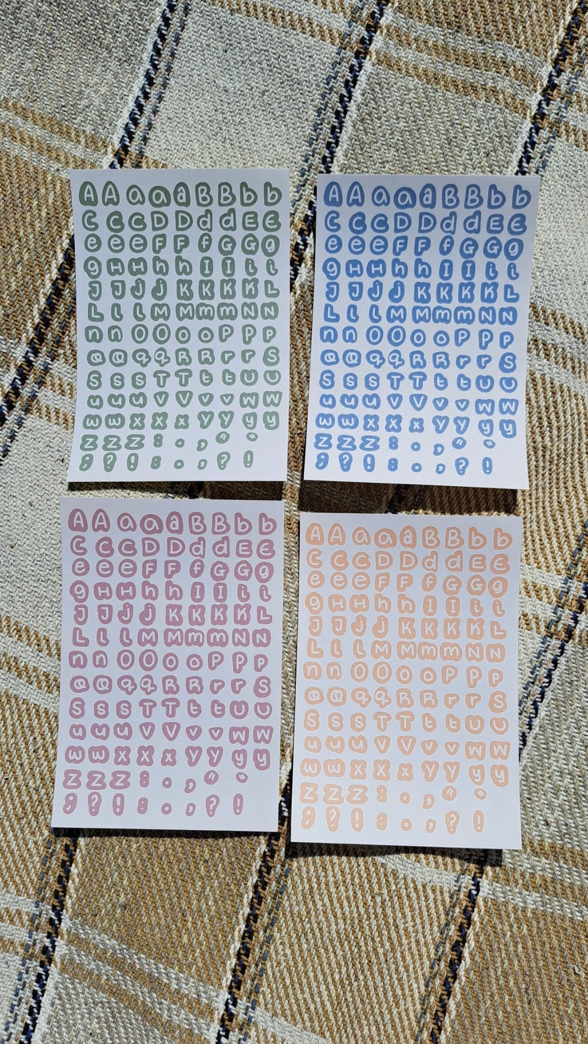 Sticker sheet pack - 4 alphabet sticker sheets