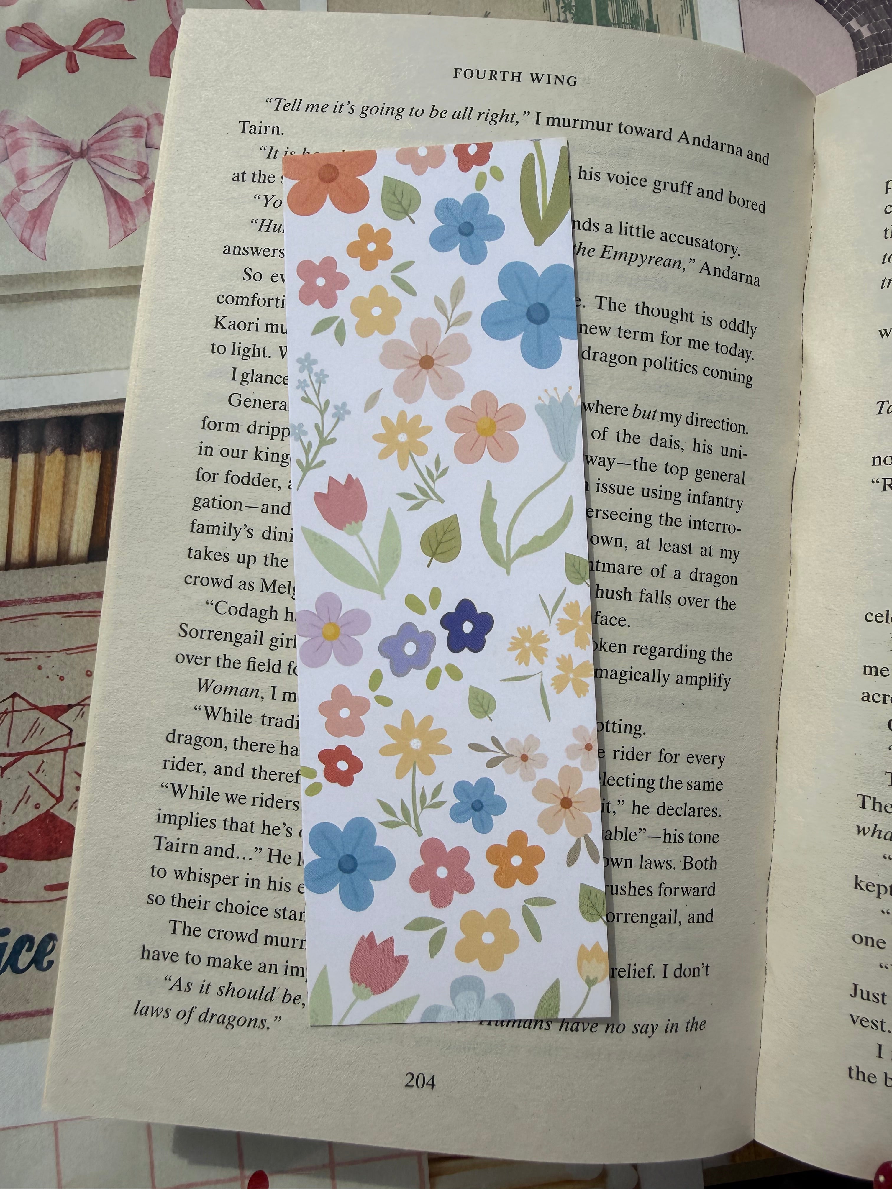 Colourful floral bookmark
