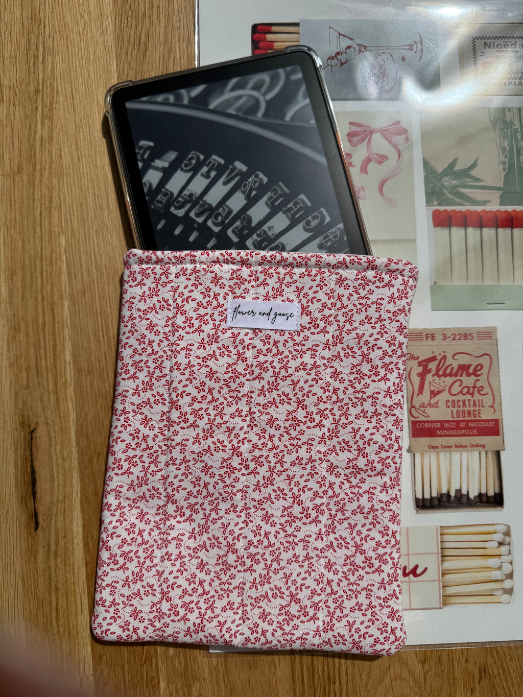 Ditsy red floral *limited edition* kindle sleeve