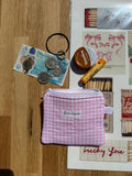 Pale pink gingham *limited edition* keychain wallet