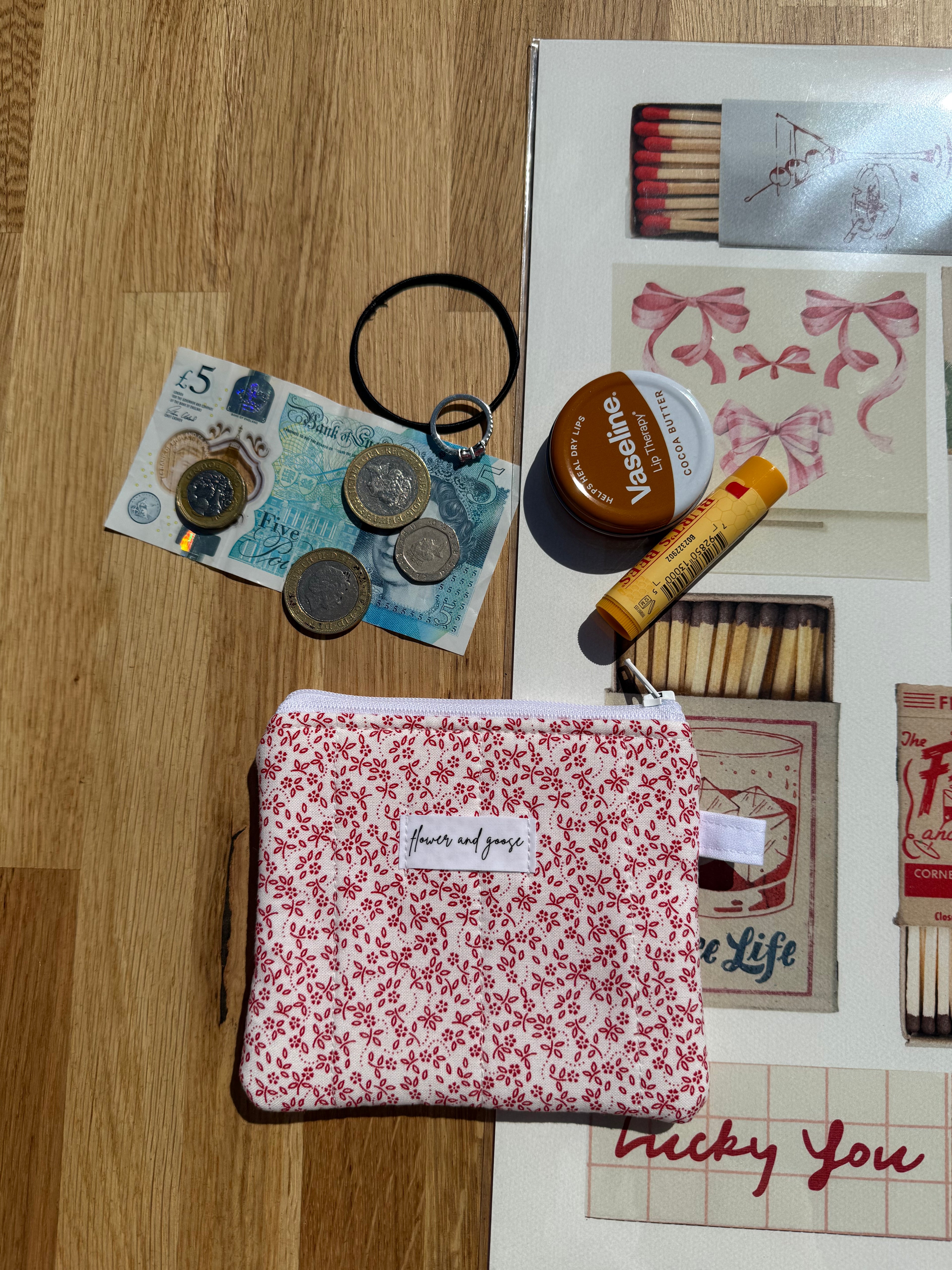 Ditsy red floral *limited edition* keychain wallet
