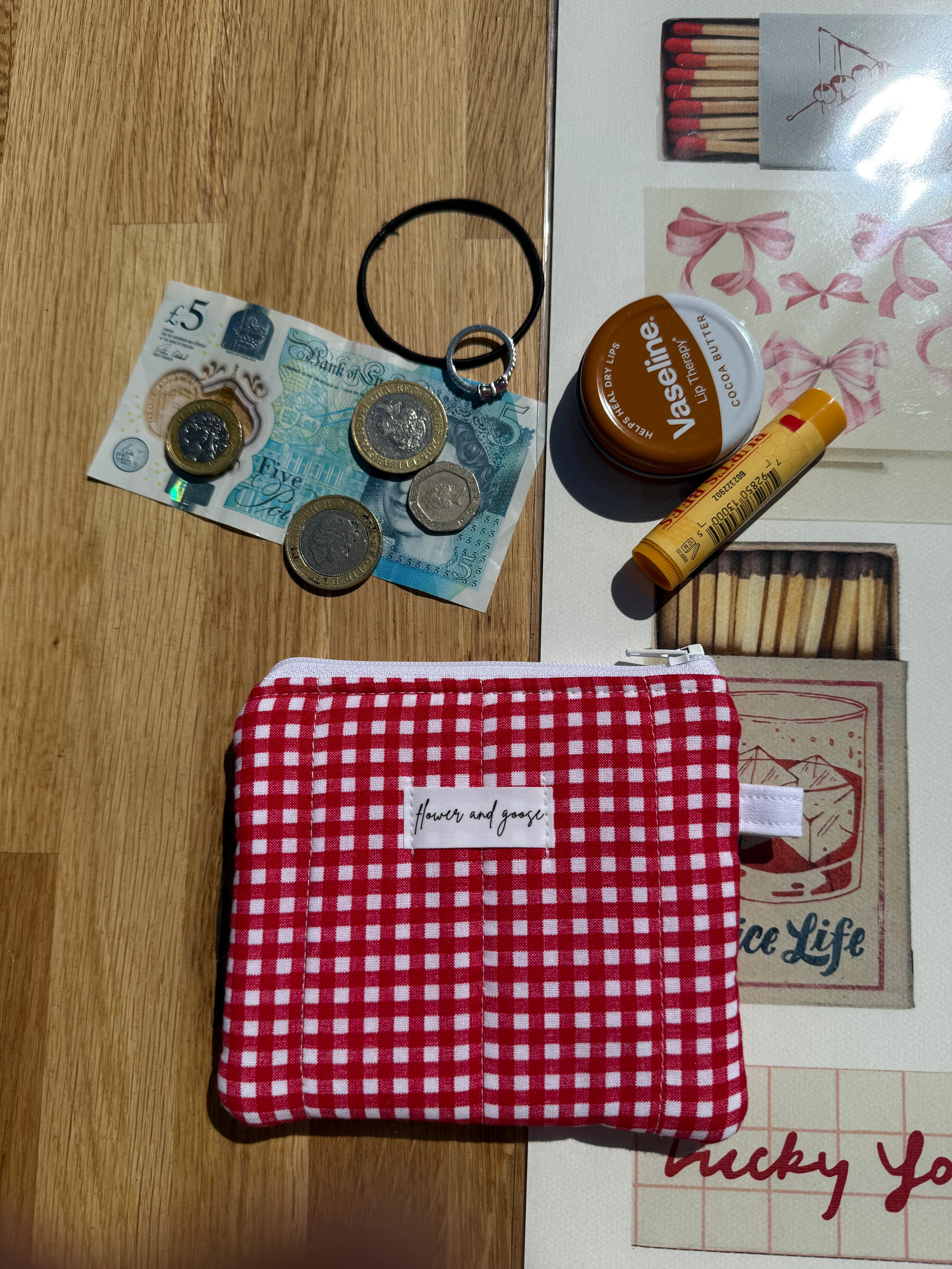 Red gingham *limited edition* keychain wallet