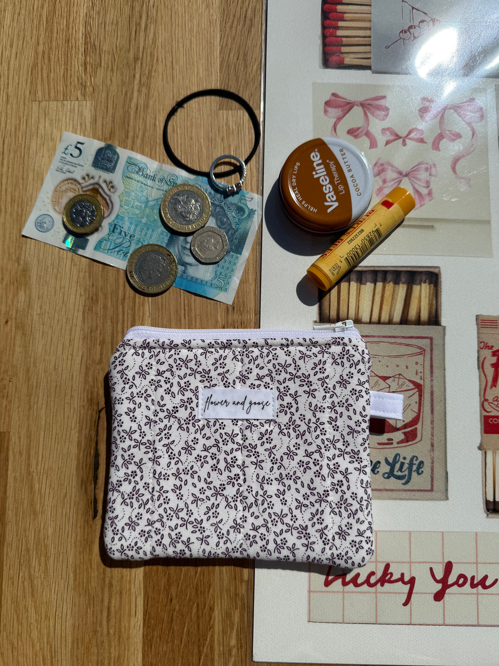 Ditsy purple floral *limited edition* keychain wallet