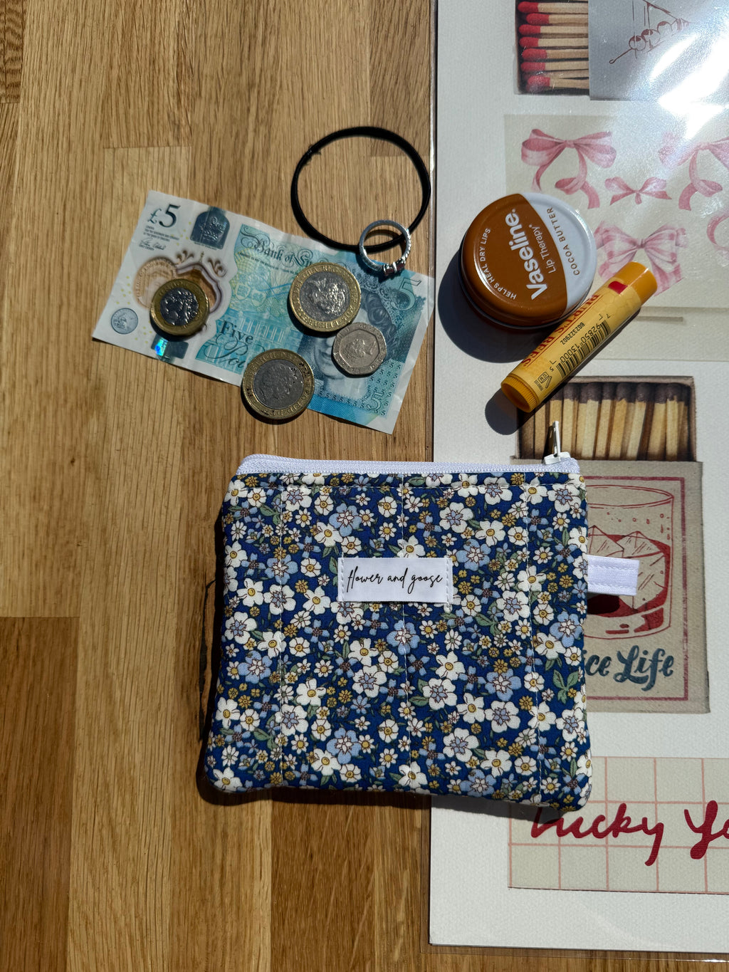 Yorkshire blue floral *limited edition* keychain wallet