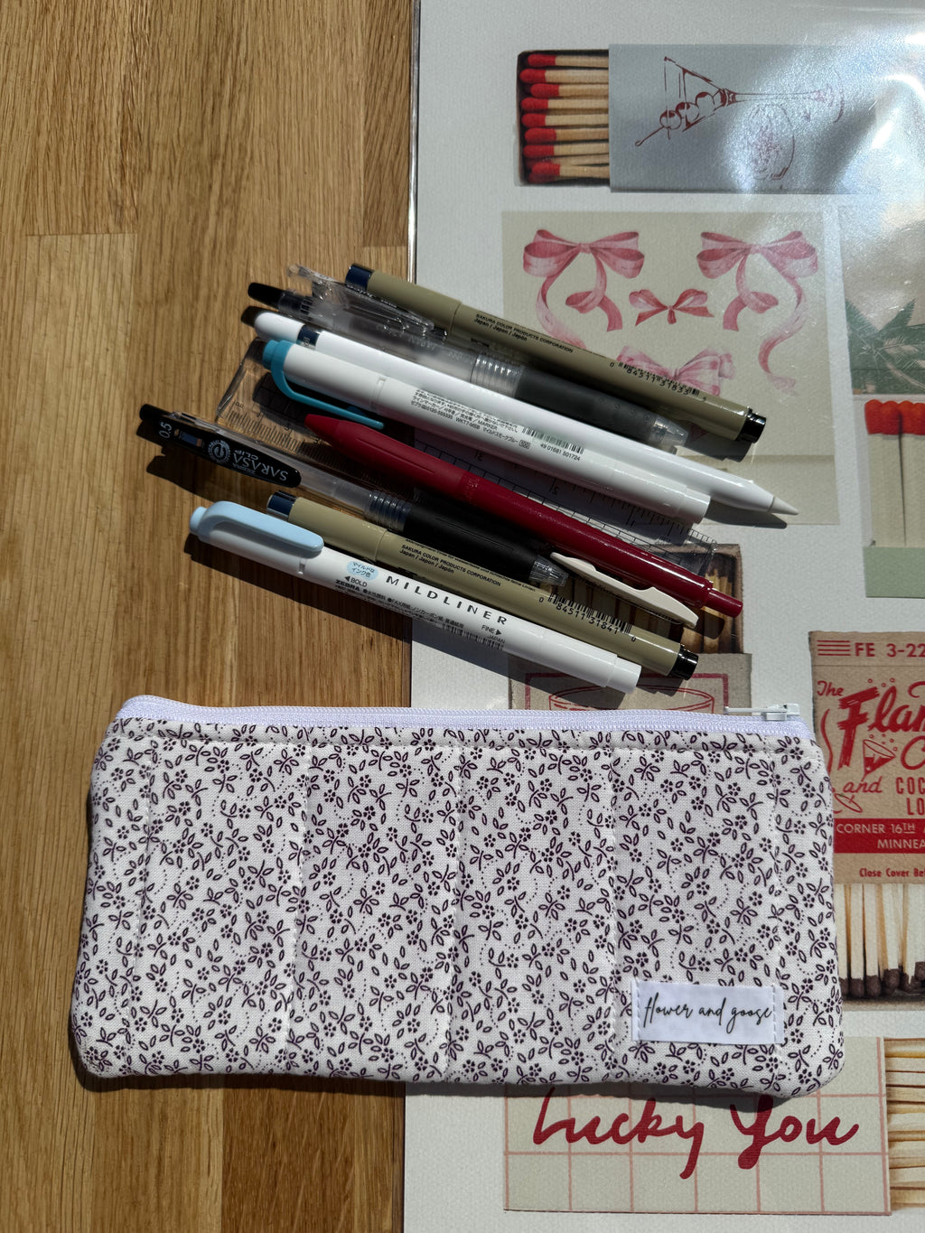 Ditsy purple floral *limited edition* pencil and glasses case