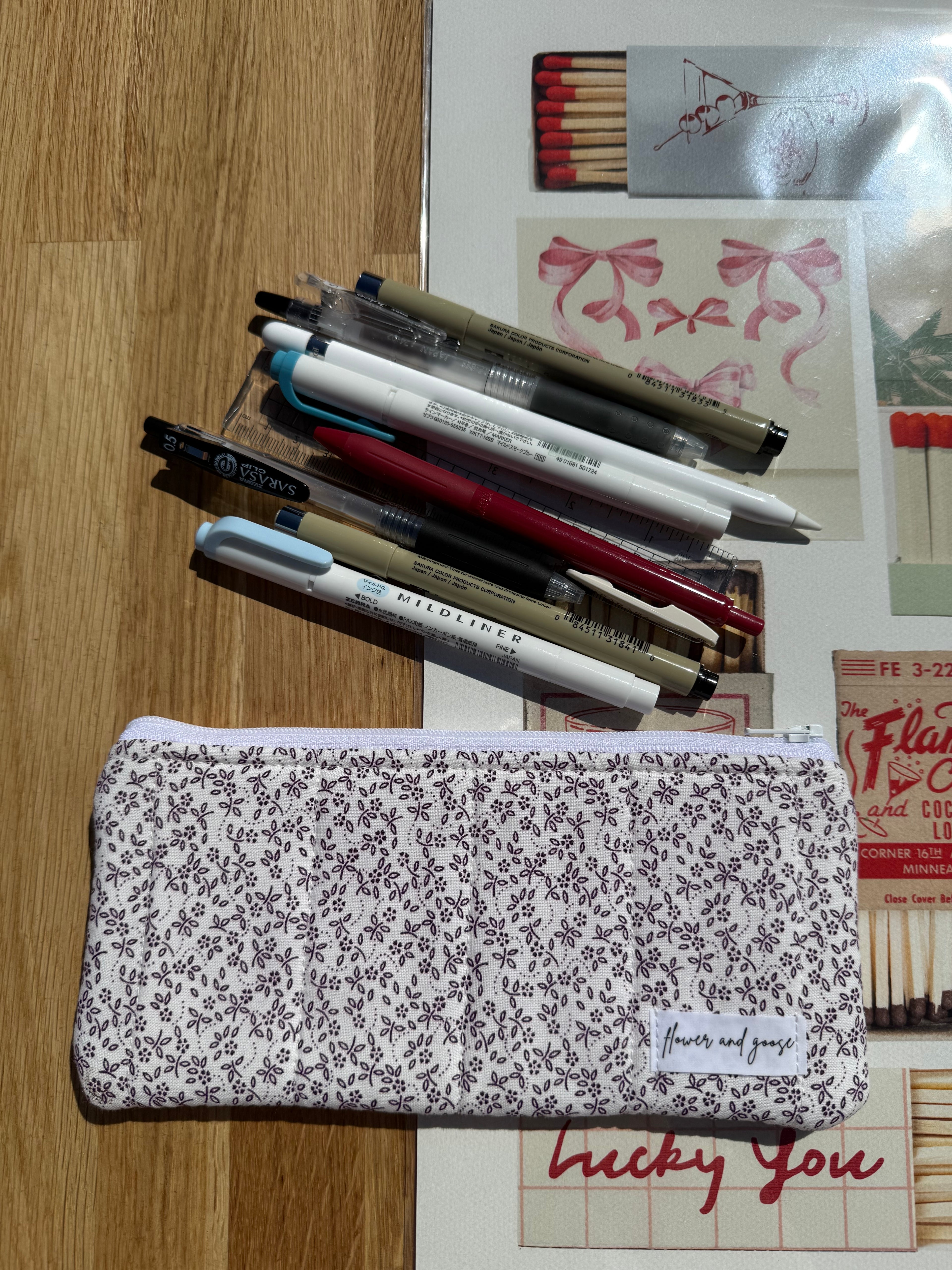 Ditsy purple floral *limited edition* pencil and glasses case
