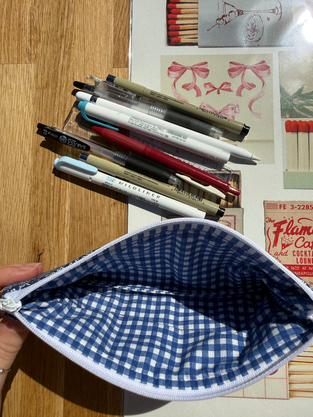 Ditsy blue floral *limited edition* pencil and glasses case