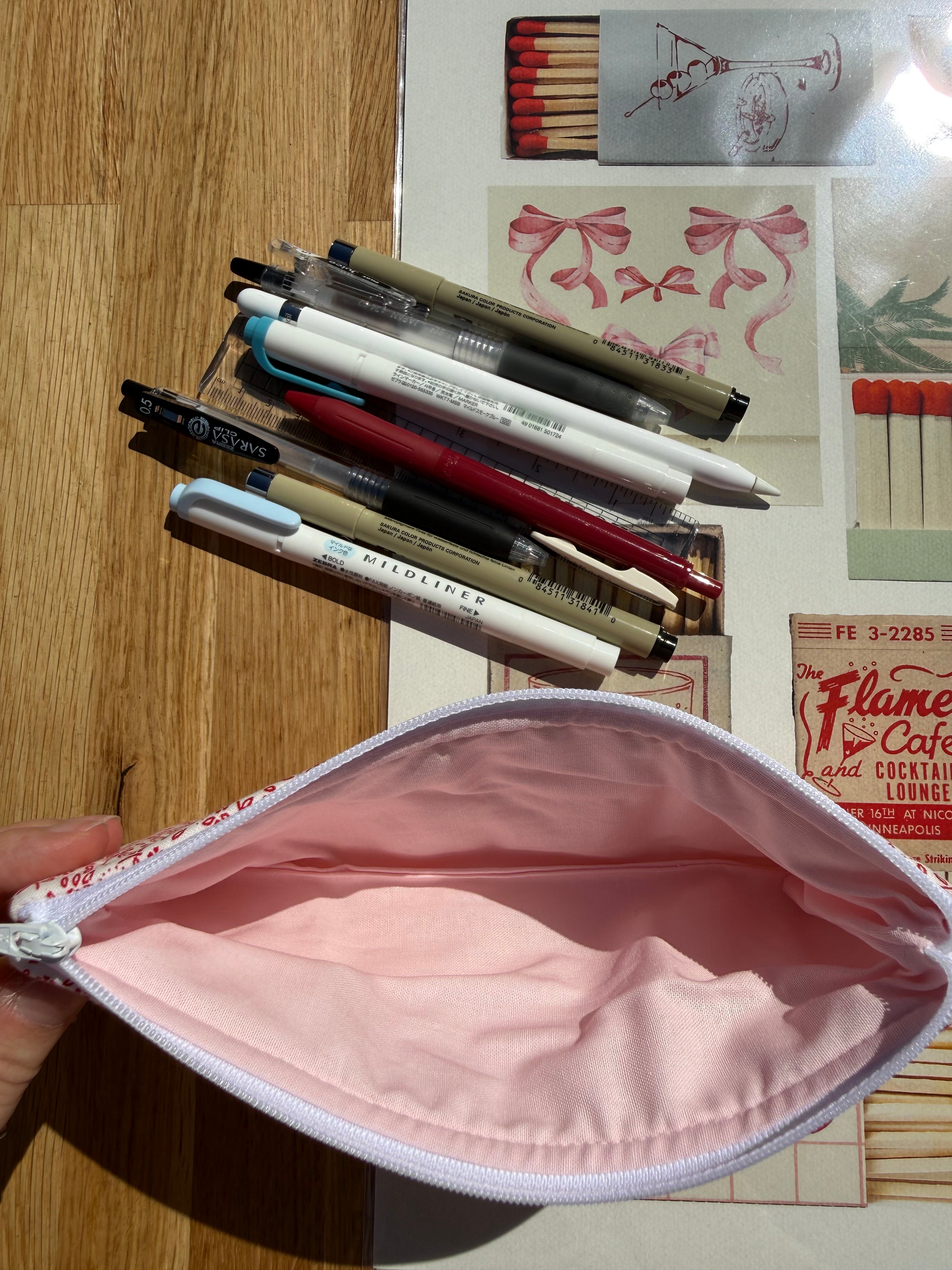 Ditsy red floral *limited edition* pencil and glasses case