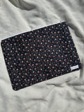 Navy and pink floral laptop sleeve