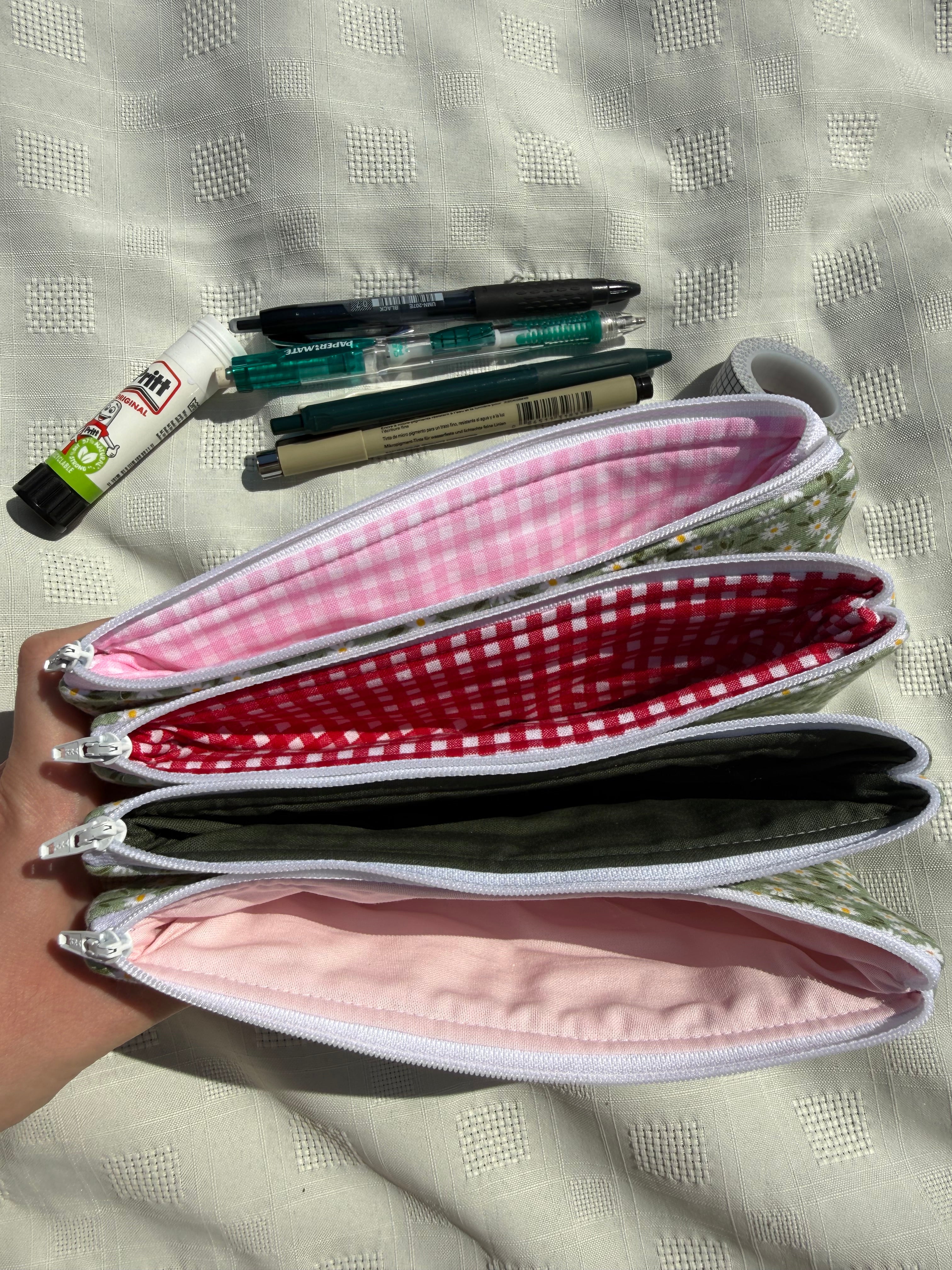 Limited edition green daisy pencil and glasses case