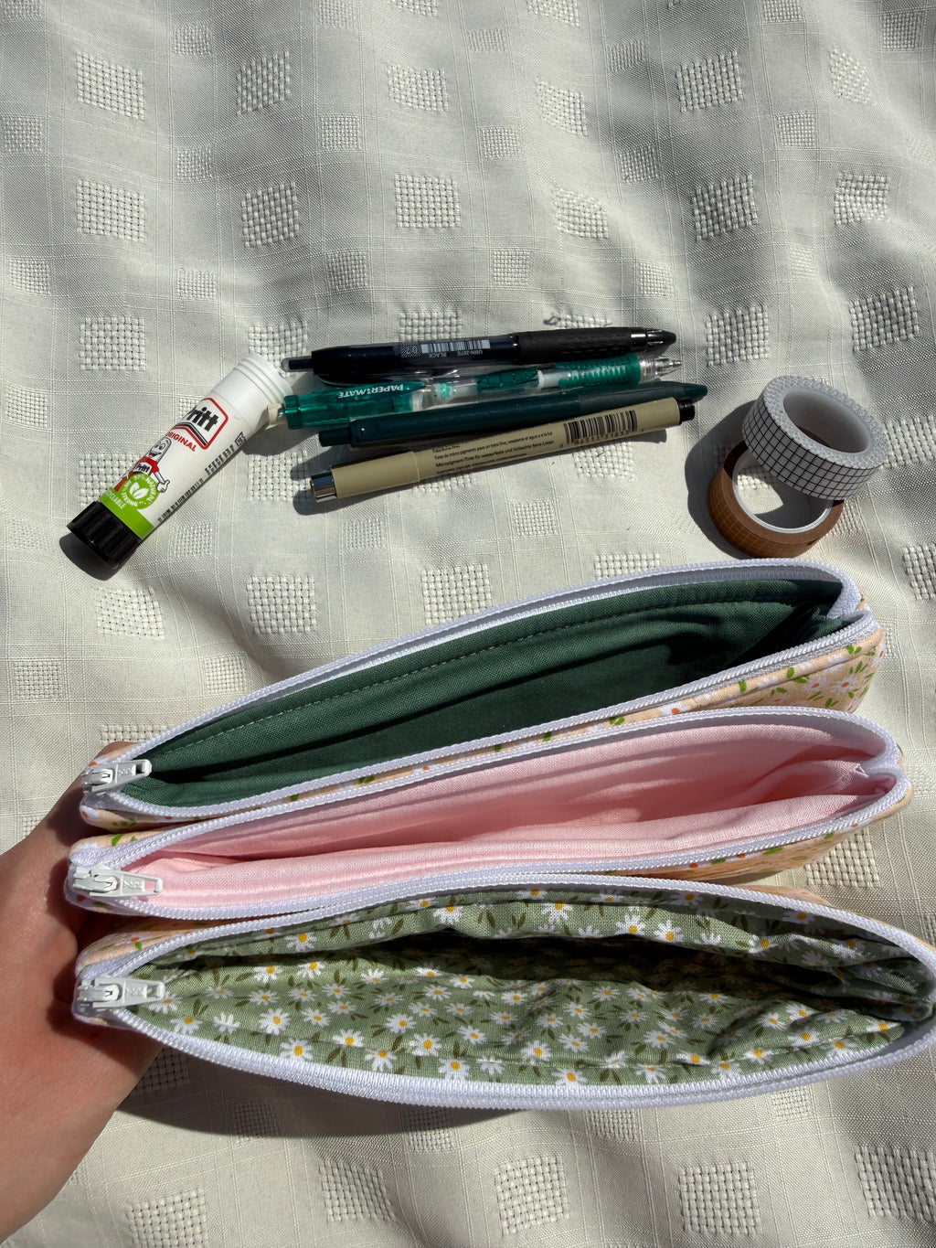 Limited edition yellow daisy pencil and glasses case