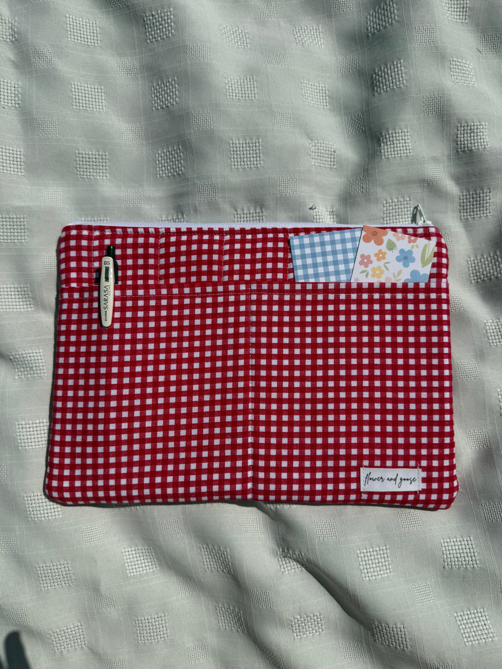 Red gingham book sleeve