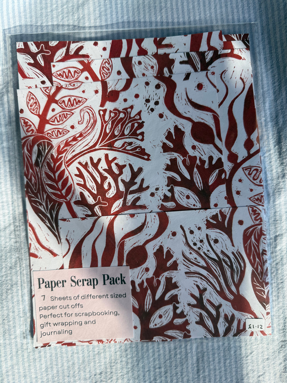 Red coral scrap paper pack