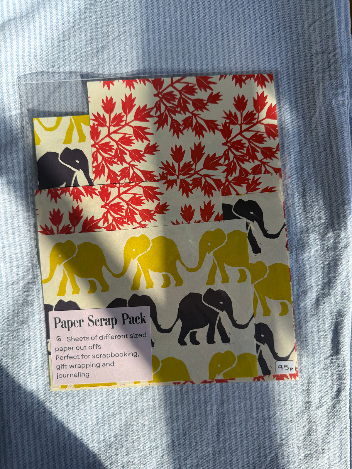 Elephants and red leaf scrap paper pack