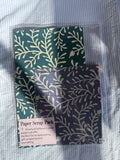 Blue and teal leaf scrap paper pack
