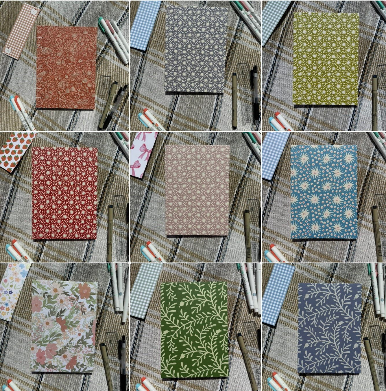 Hand sewn journals - plain spine