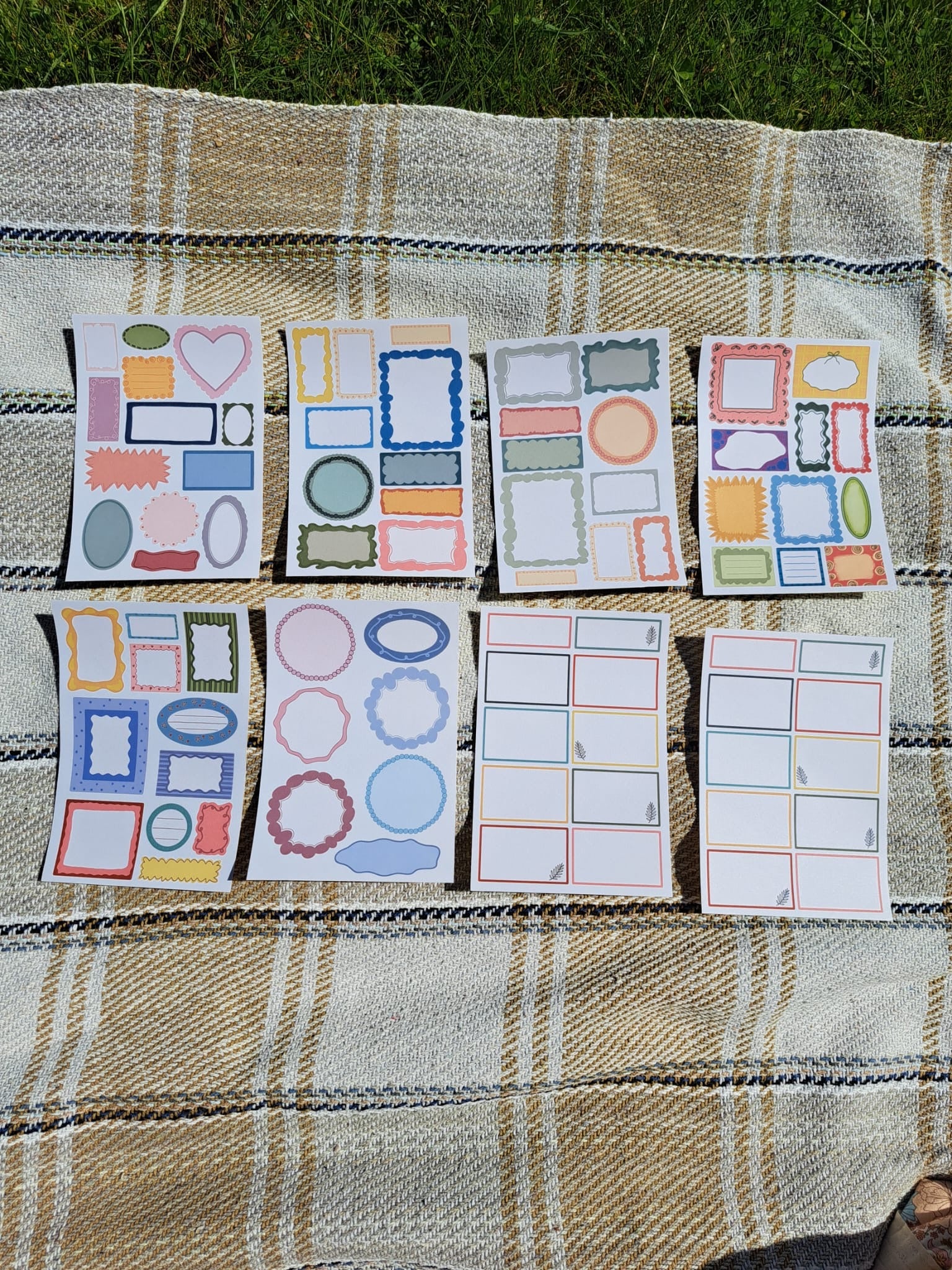 Sticker sheet pack - 8 label sticker sheets